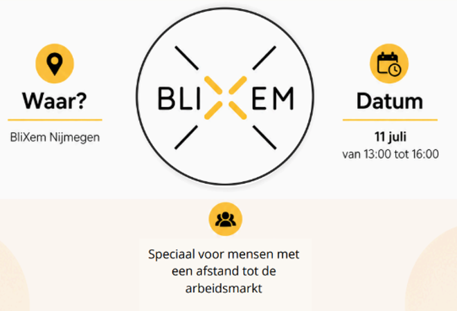 Ontmoet nieuwe mensen tijdens de ontmoetingsmiddag van BliXem op 11 juli